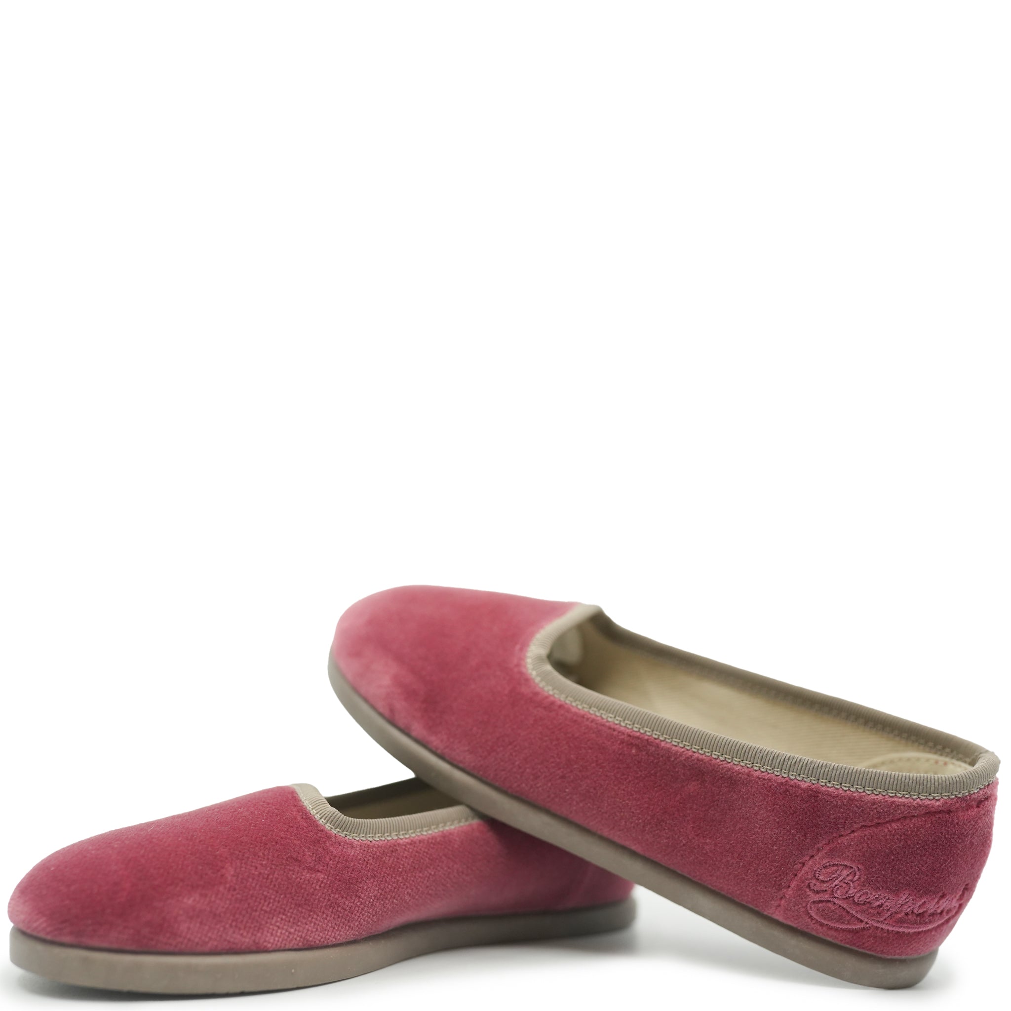 Bonpoint Mauve Velvet Slip On Shoes for Women - Soft Velvet Loafers with Comfortable Cushioning - Perfect for Casual Wear, Office & Travel