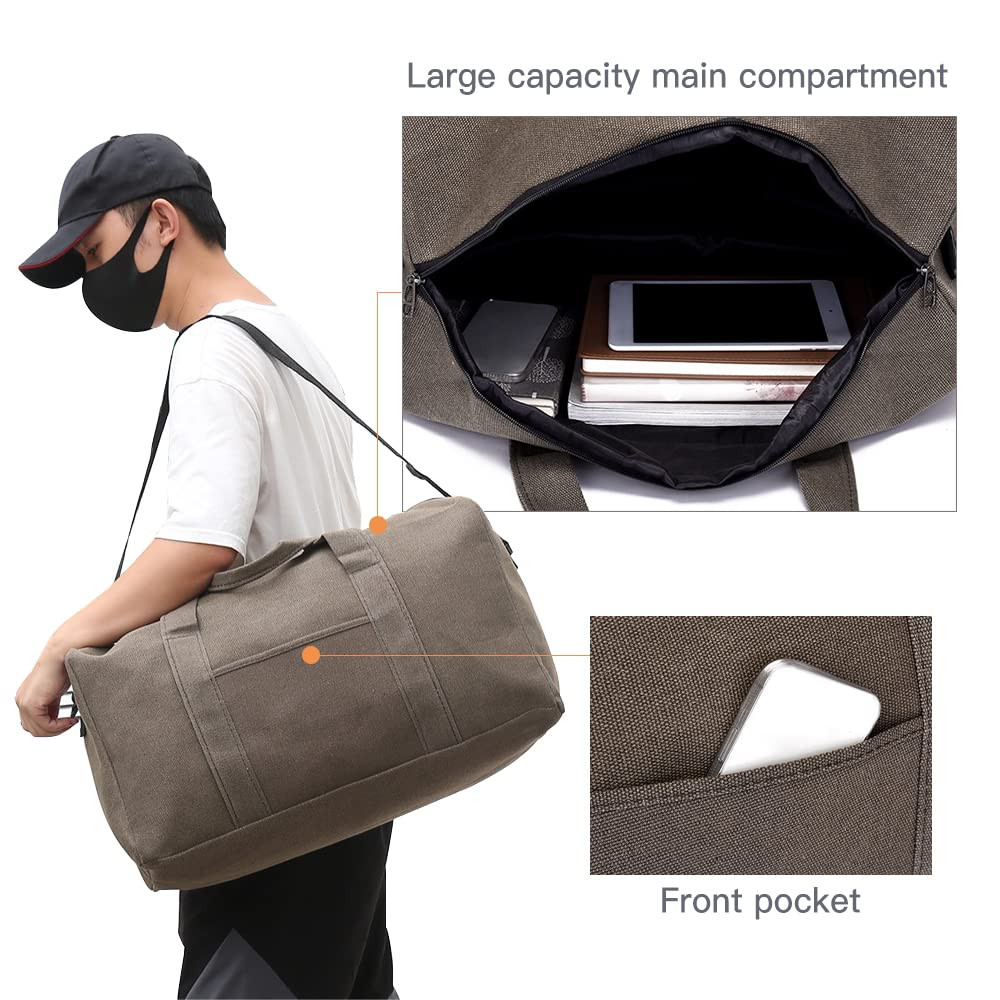 Durable Canvas Travel Duffel Bag - Large Capacity Gym Bag for Men & Women - Perfect for Outdoor Sports, Gym Workouts & Weekend Getaways