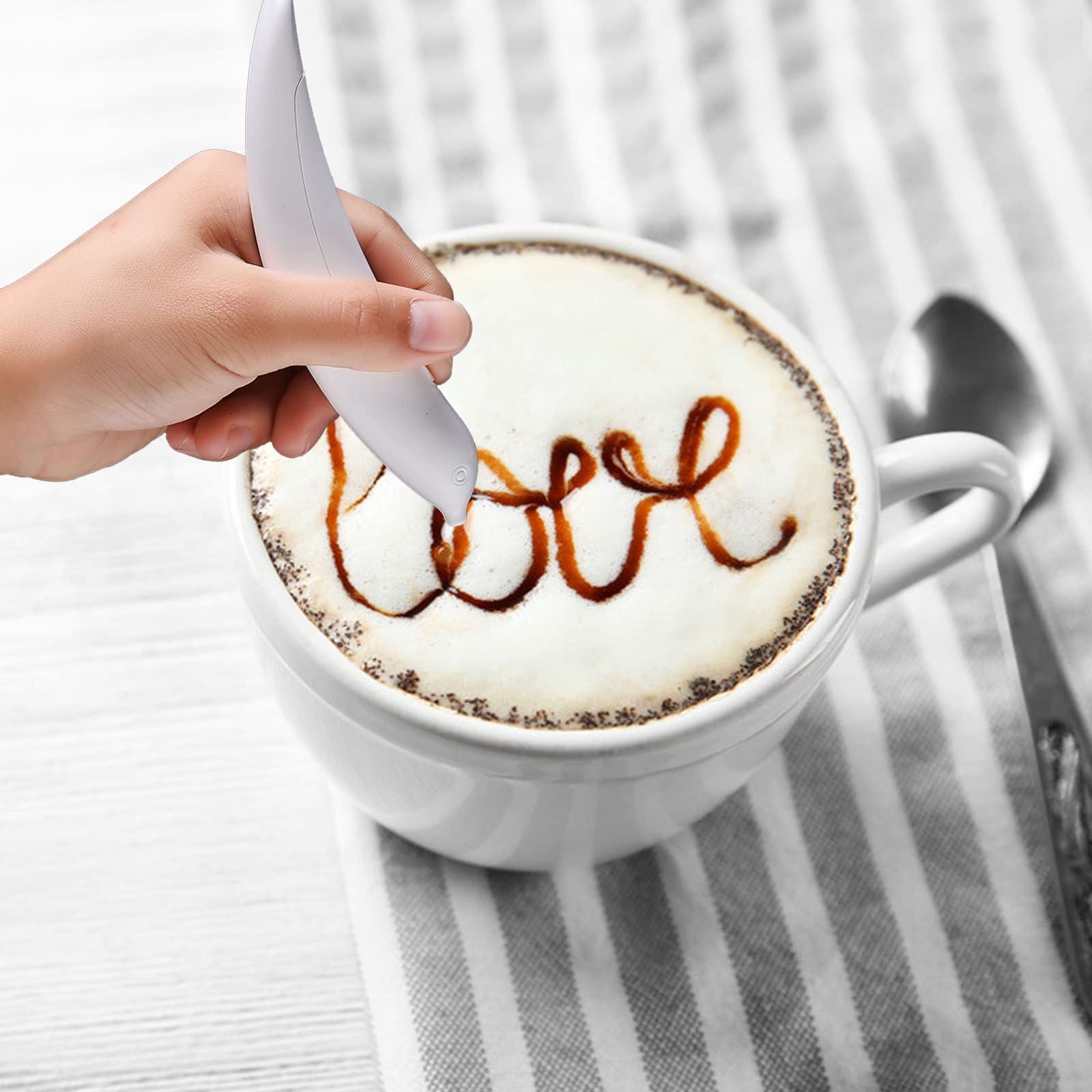 Professional Electric Latte Art Pen for Coffee & Cake Decoration - Portable Coffee Carving Tool for Baristas, Baking & Food Art - Perfect for Cappuccino Foam, Pastry Design & Home Barista Use