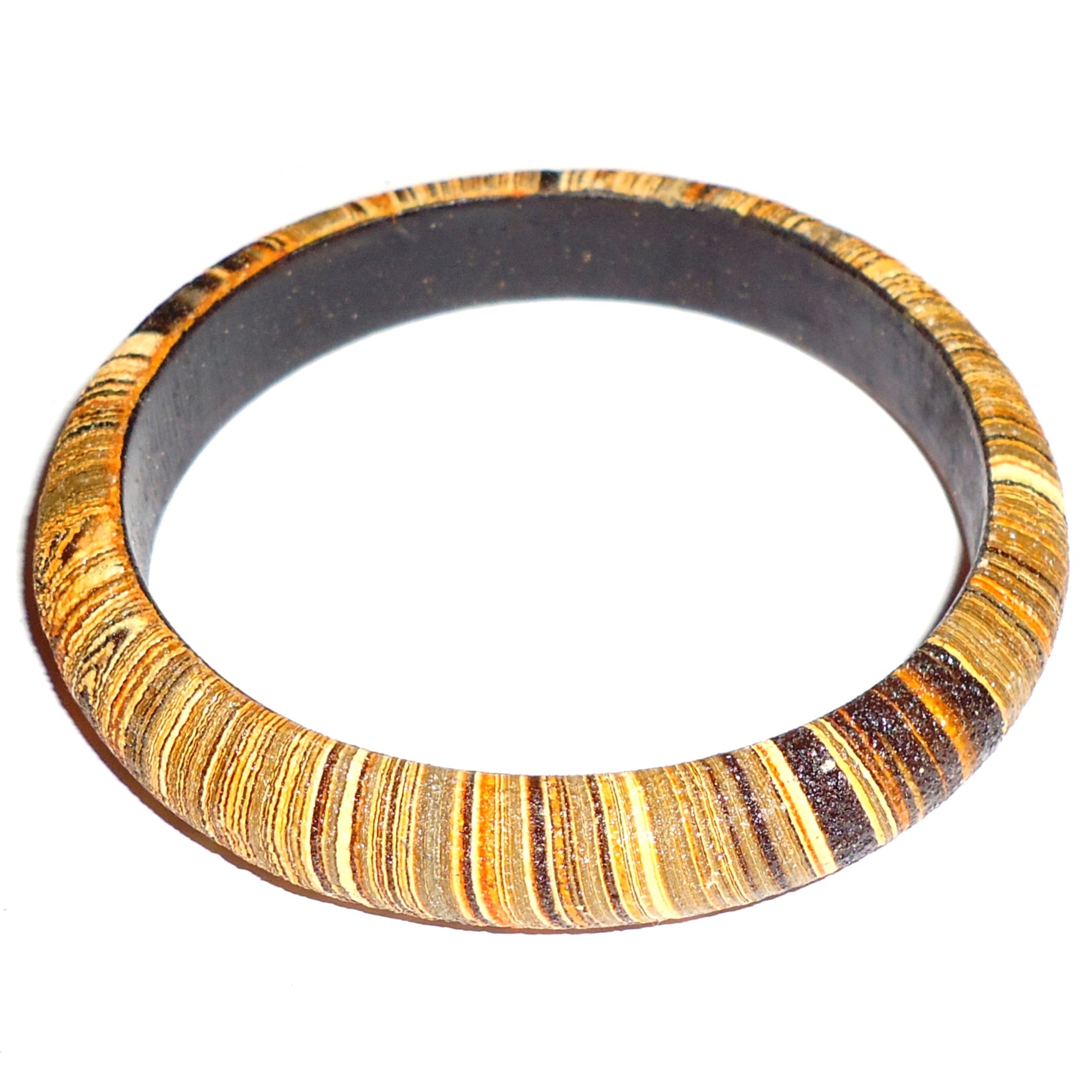Elegant Marbleized Wooden Bangle Bracelet - Small Gold Jewelry for Women, Perfect for Casual Wear, Parties & Gift Giving