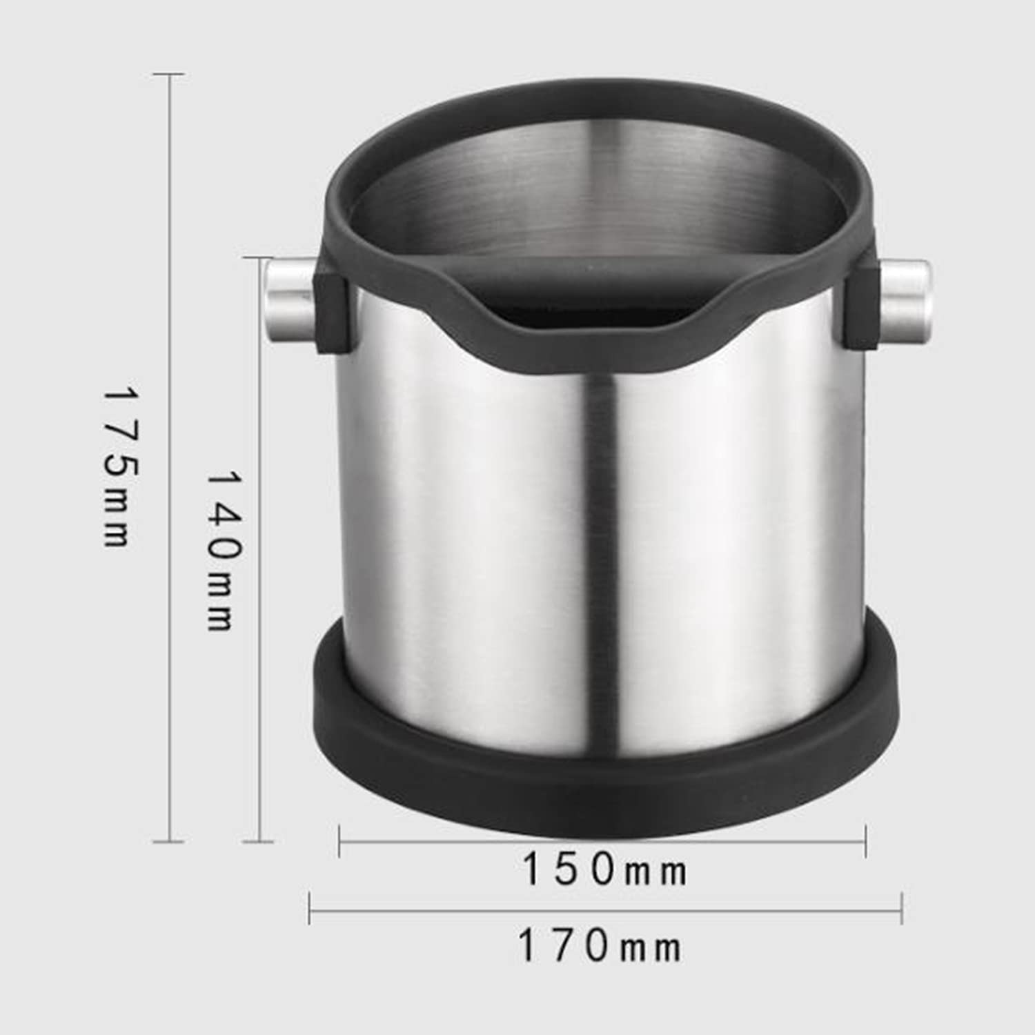 Stainless Steel Coffee Knock Box - Portable Espresso Waste Bin for Home & Cafe Use
