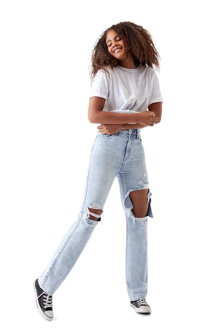 PacSun Women's Eco-Friendly Light Blue Boyfriend Jeans - Sustainable Denim for Casual Wear & Everyday Outfits
