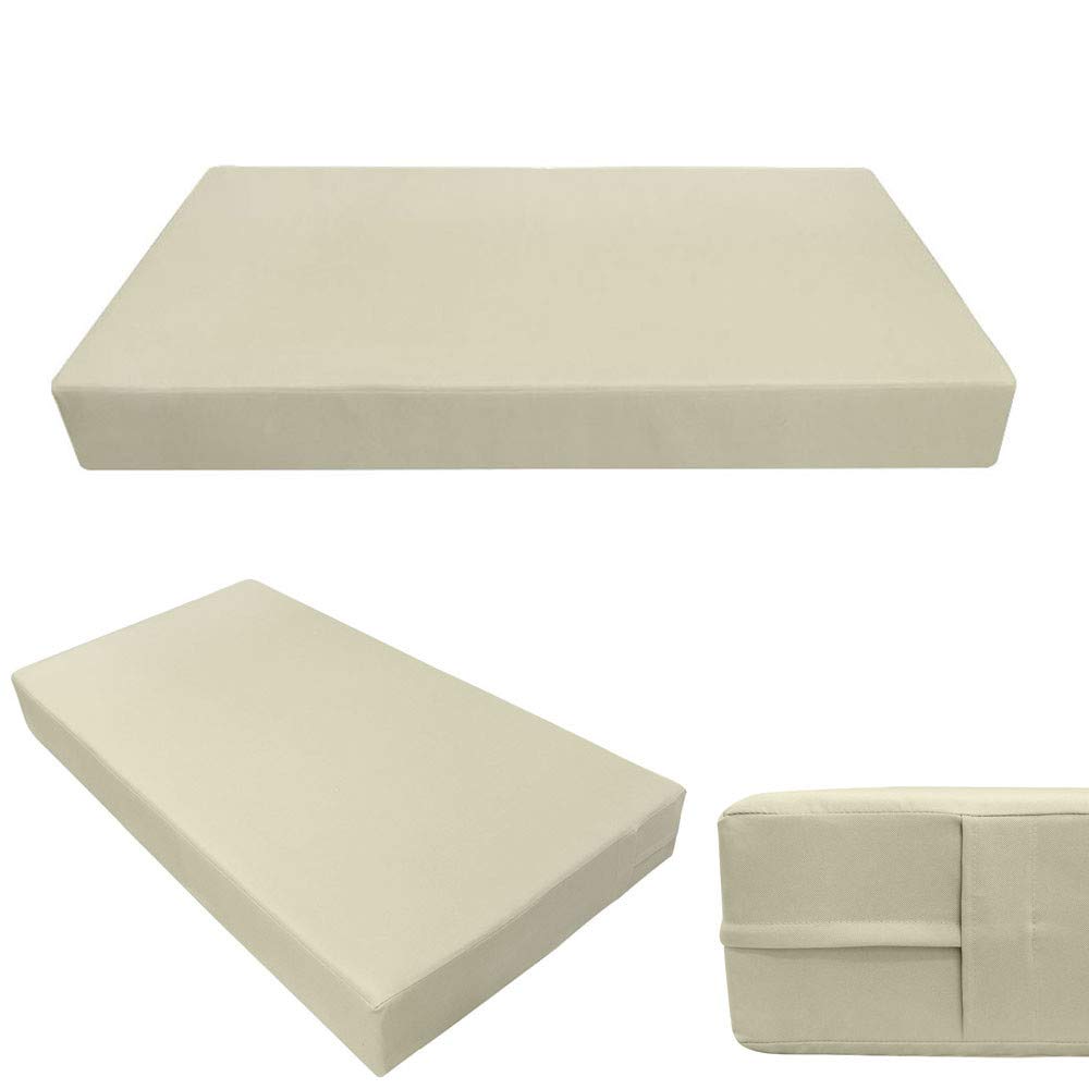 Prolinemax Outdoor Style Queen Knife Edge Daybed Mattress Cover with Bolster Pillow & Fitted Sheet - Waterproof, Durable Fabric for Patio, Poolside, and Sunroom Use - AD005
