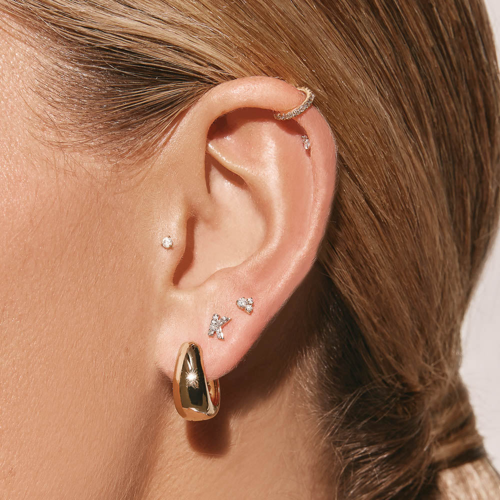 Gold Dome Huggie Hoop Earrings for Women - Minimalist Huggie Hoops for Everyday Wear, Gift Giving & Special Occasions
