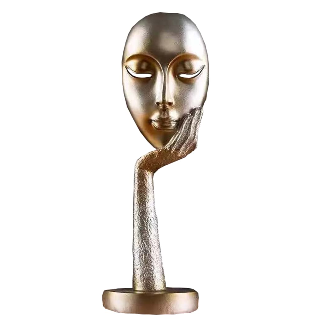 QAZXIWZ Abstract Women Face Sculpture - Creative Resin Meditation Statue for Desktop Decor | Modern Art Home & Office Decoration | Perfect for Yoga Studios, Meditation Spaces & Gift Giving