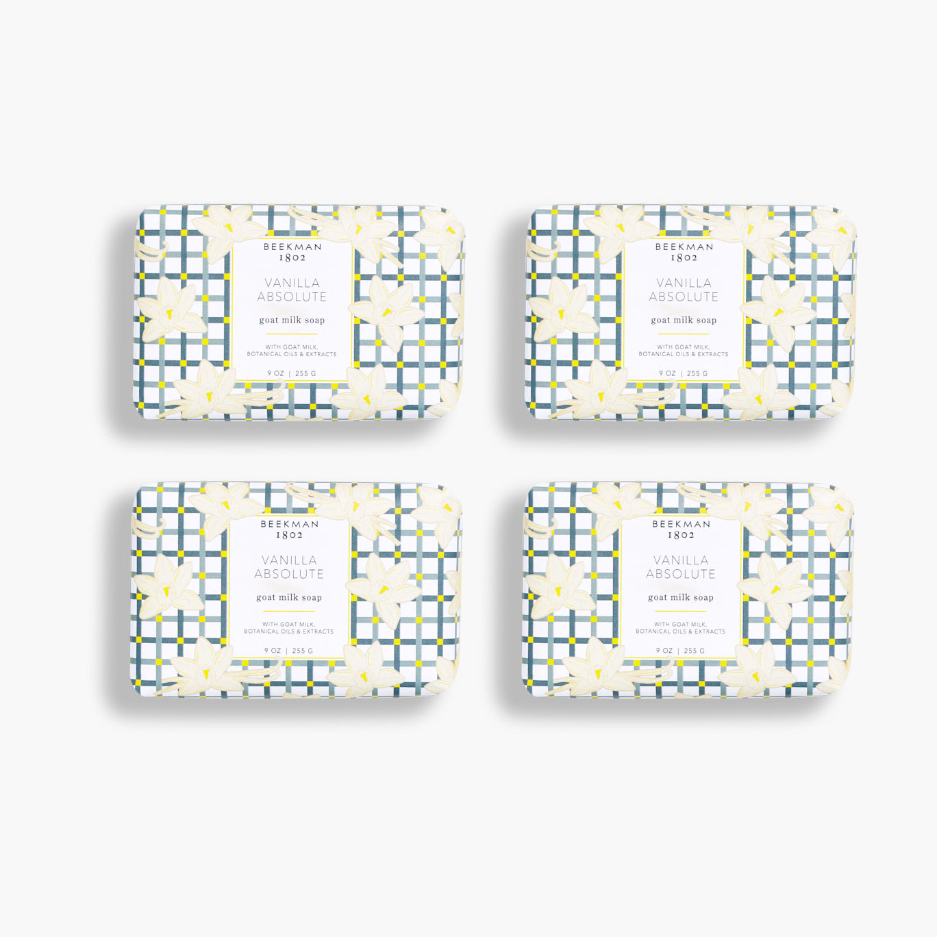 Vanilla Absolute Goat Milk Soap Set of 4 Bars - Natural Moisturizing & Exfoliating for Dry Skin - Perfect for Daily Bath, Spa & Gift Giving
