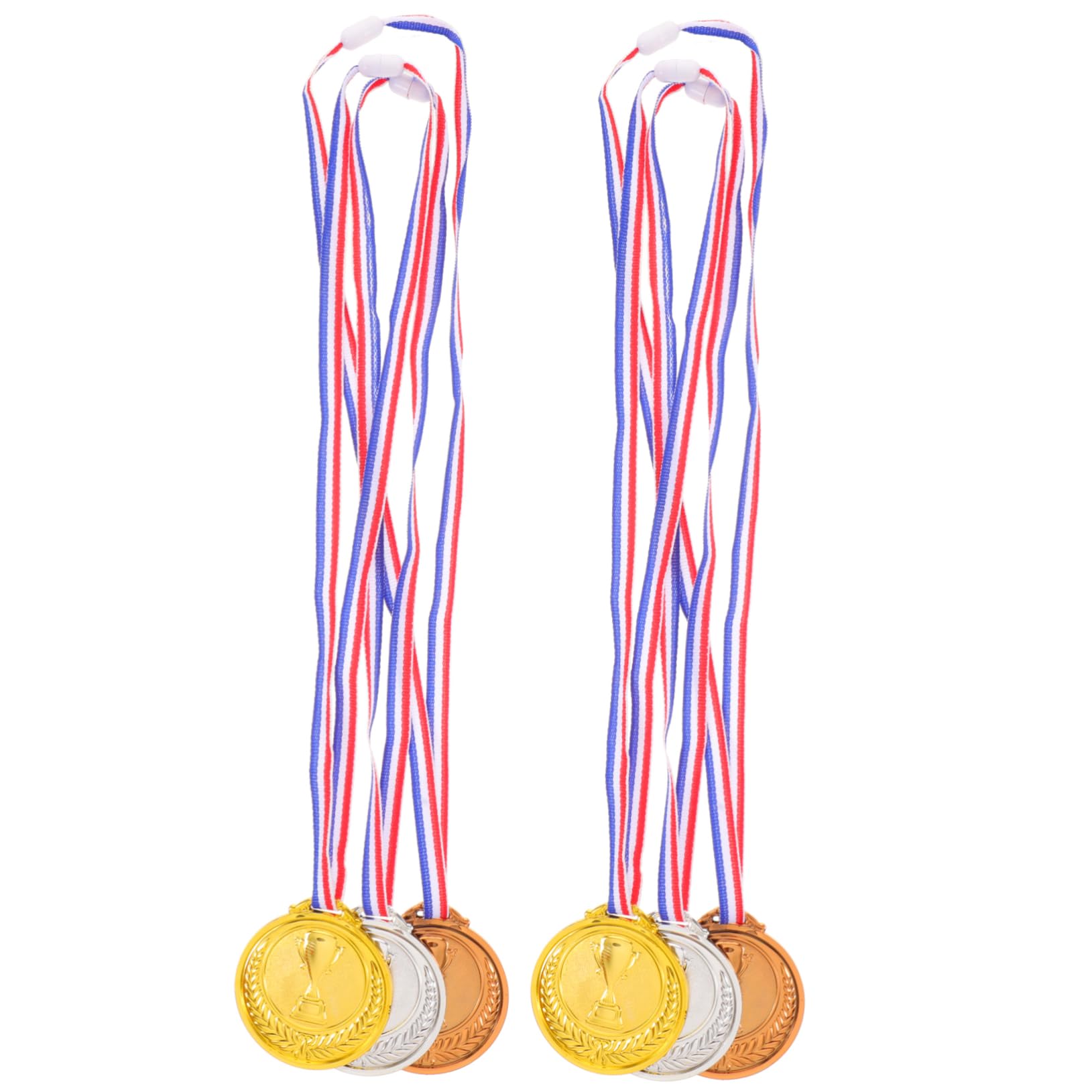 GAROZATION Kids Sports Medals - 12 Pack Plastic Basketball & Soccer Awards for Children - Perfect for Tournaments, School Events & Birthday Parties