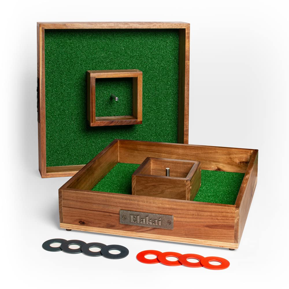 Elakai Outdoor Washer Toss Game Set for Adults & Family - Fun Backyard, Beach, Camping, Tailgating & Picnic Activities - Includes 3 Washers & Target Board