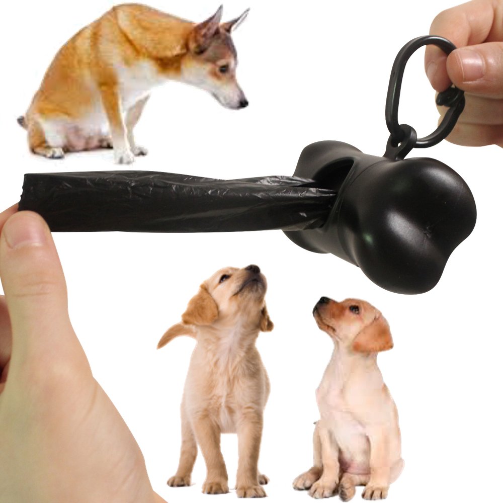 **700 Premium Dog Poop Bags Bulk Refill Rolls with Leash Bone Dispenser - 12.5
