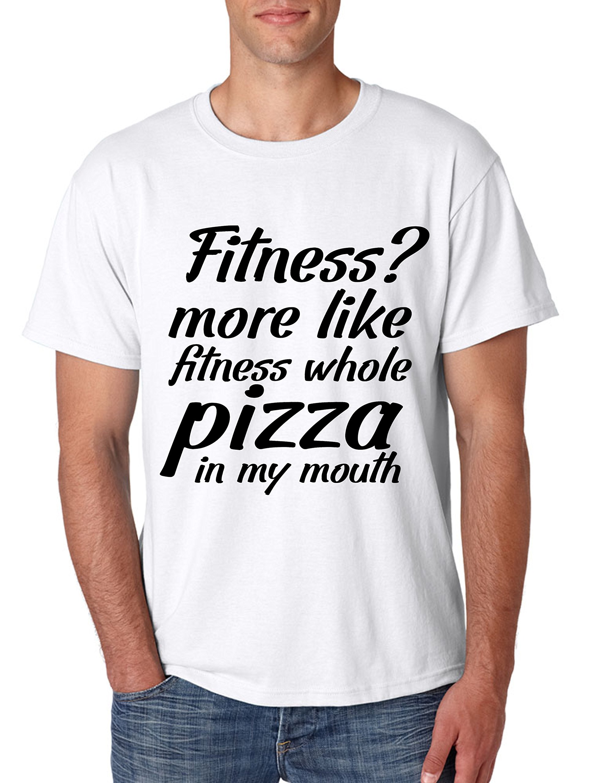 ALLNTRENDS Men's Funny Fitness T-Shirt - 'More Like Whole Pizza' Graphic Tee for Gym, Workout & Casual Wear