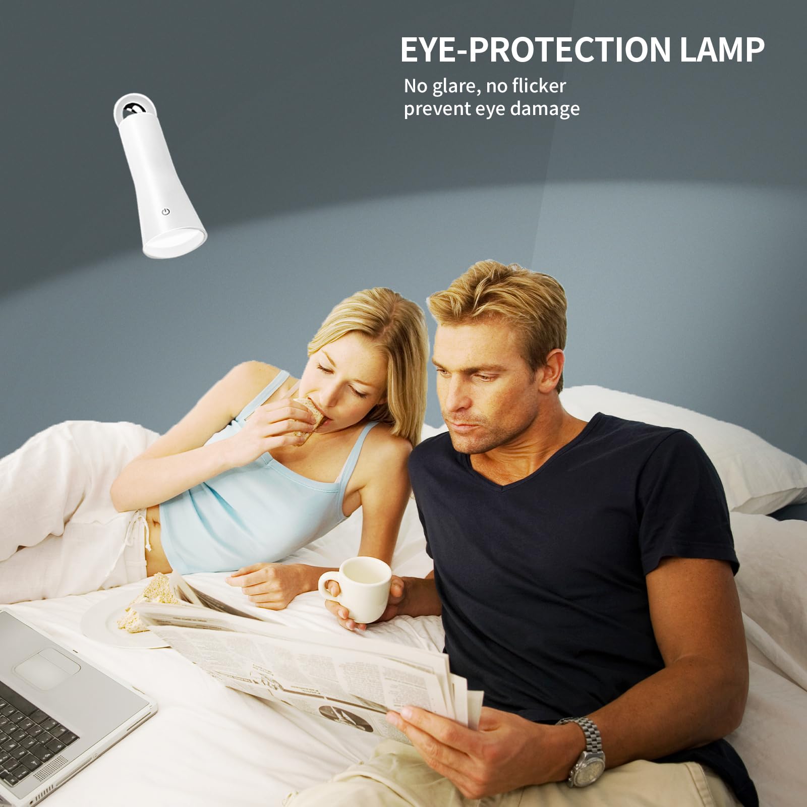 Wireless LED Desk Lamp for Home Office - 3 Color Modes, Touch Control, Magnetic Base | Eye-Caring Reading Light for Study, Work & Bedside Use