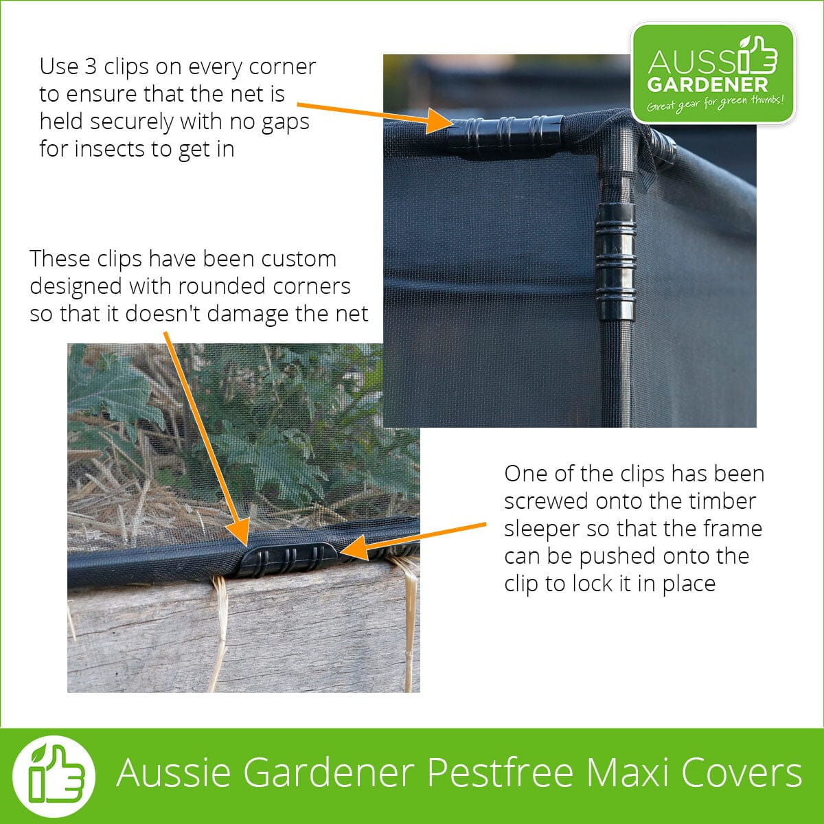 Aussie Gardener PestFree Maxi Cover 1m x 1m x 1m - Durable Garden Netting for Pest Control - Perfect for Protecting Vegetables, Fruits, and Plants from Birds & Insects