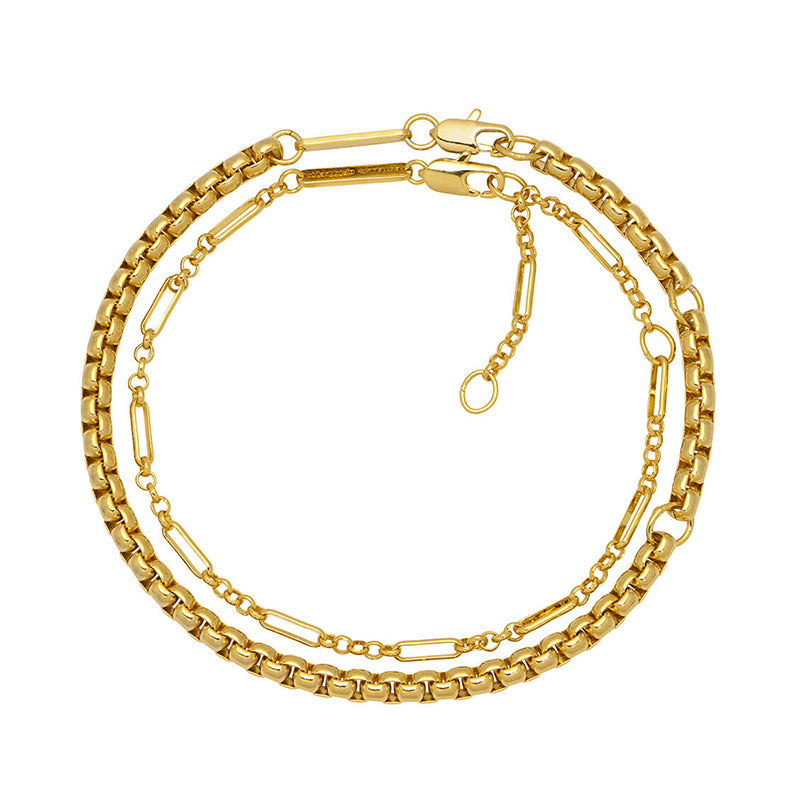 Double Layer Rope Chain Bracelet for Women - Stainless Steel Adjustable Bangle - Trendy Layered Jewelry for Casual Wear, Date Night & Gift Giving
