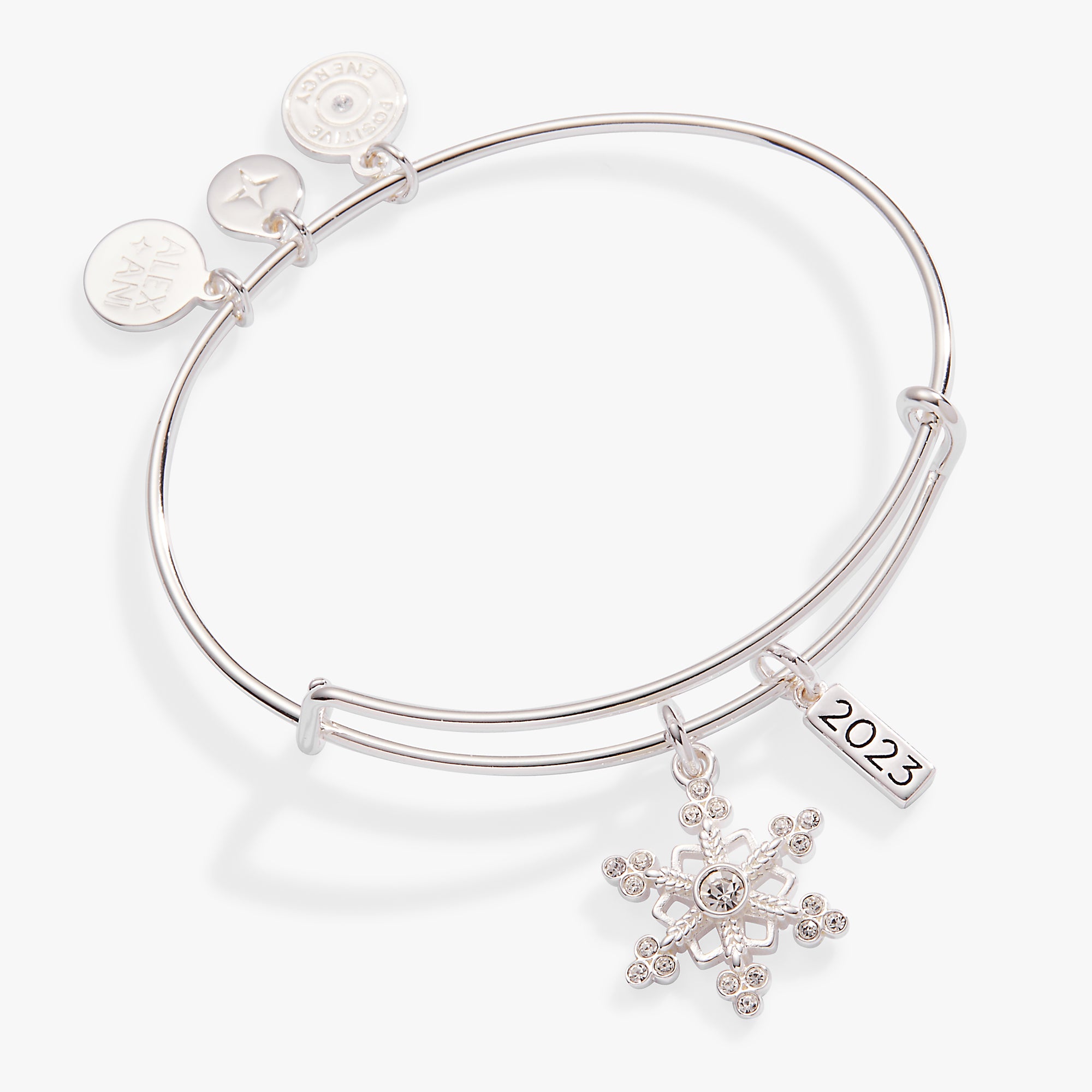 2023 Snowflake Charm Bangle Bracelet for Women - Elegant Winter Jewelry Gift for Christmas & Holiday Parties | Perfect for Festive Outfits & Special Occasions