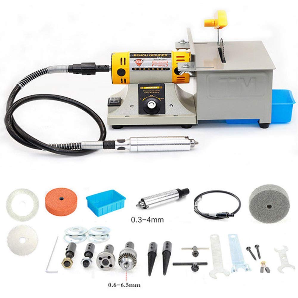 110V Jewelry Rock Polishing Buffer Bench Lathe & Polisher Machine Tool Kit - Multifunction Grinder TM-2 for DIY Jewelry Making, Gemstone Polishing & Metal Crafting - Perfect for Jewelers, Hobbyists & Craft Enthusiasts
