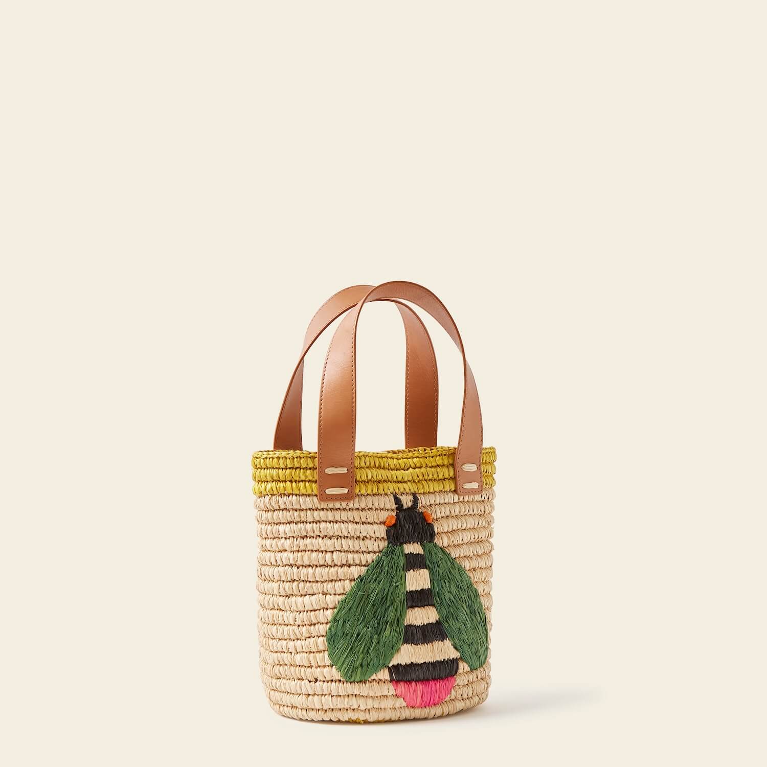 Sunday Mini Basket Bag - Bug Yellow | Trendy Crossbody Handbag for Women | Perfect for Beach, Picnic & Summer Outings