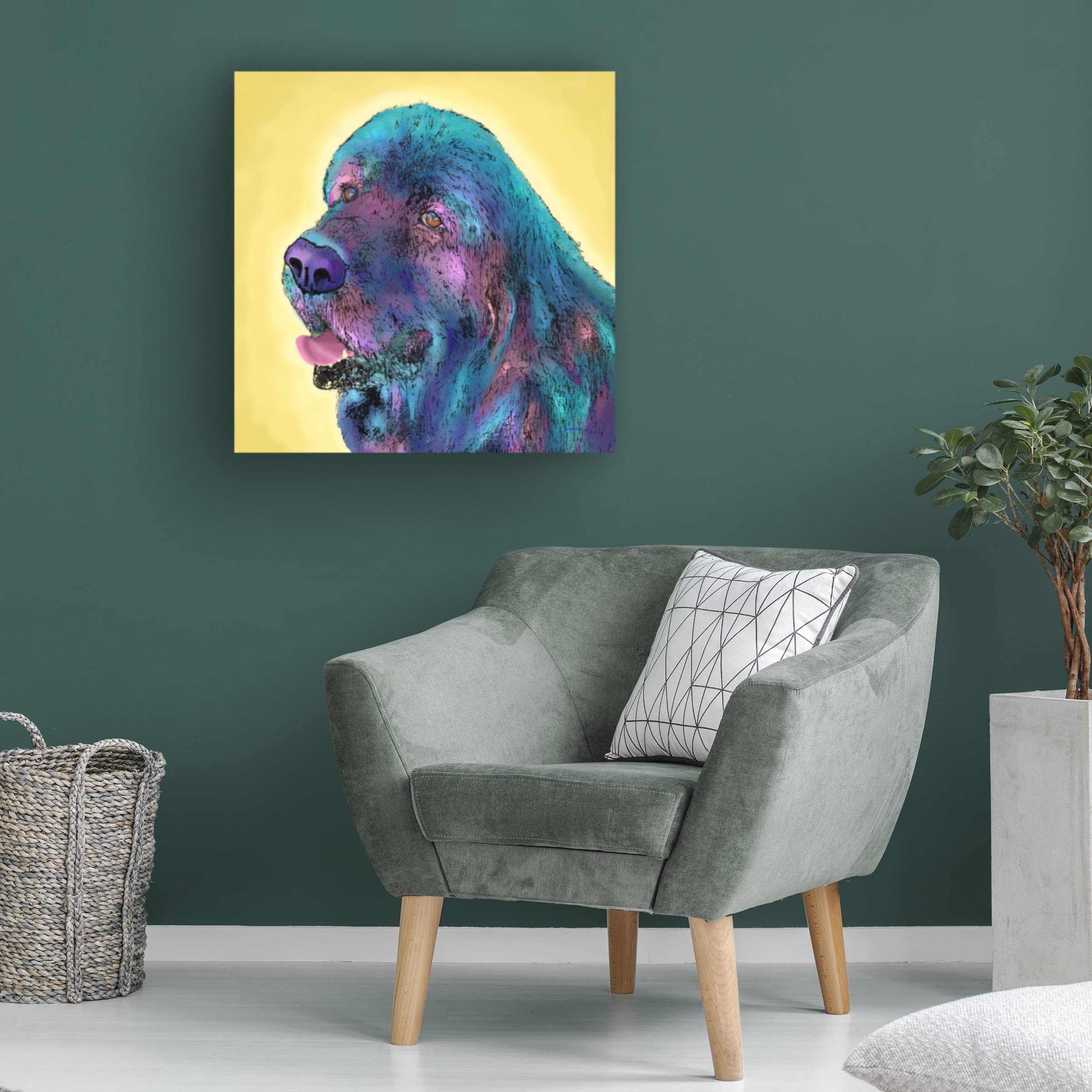 Trademark Fine Art 'Arthur' by Marlene Watson - 18x18 Inch Premium Canvas Wall Art - Perfect for Living Room, Bedroom & Office Decor