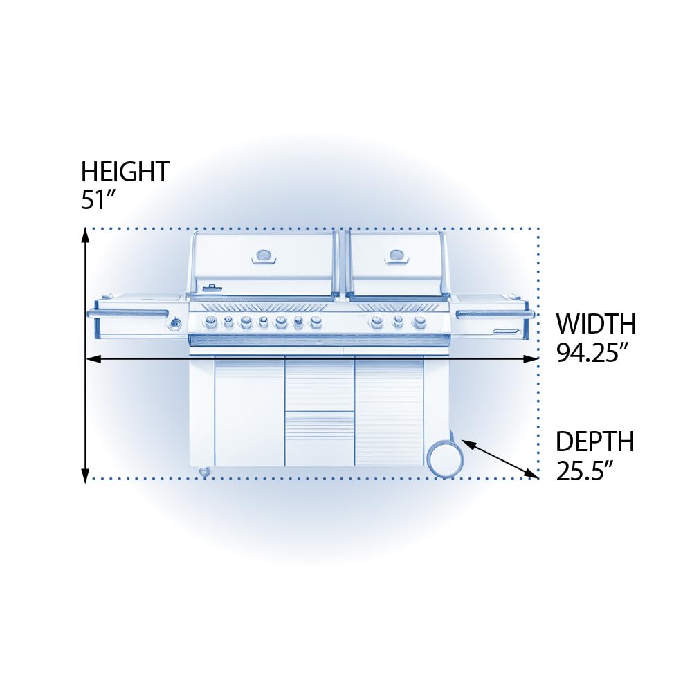 Napoleon PRO825RSBINSS-3 Prestige PRO 825 RSBI Natural Gas Grill with 825 sq.in. Cooking Space, Infrared Rear & Bottom Burner, Stainless Steel Construction - Perfect for Backyard BBQs, Outdoor Entertaining & Grilling Enthusiasts
