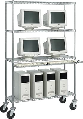 Safco SAF5283 Optional Caster Kit for Wire Shelving - Heavy Duty Rolling Wheels for Easy Mobility | Perfect for Garage Storage, Retail Displays & Warehouse Organization
