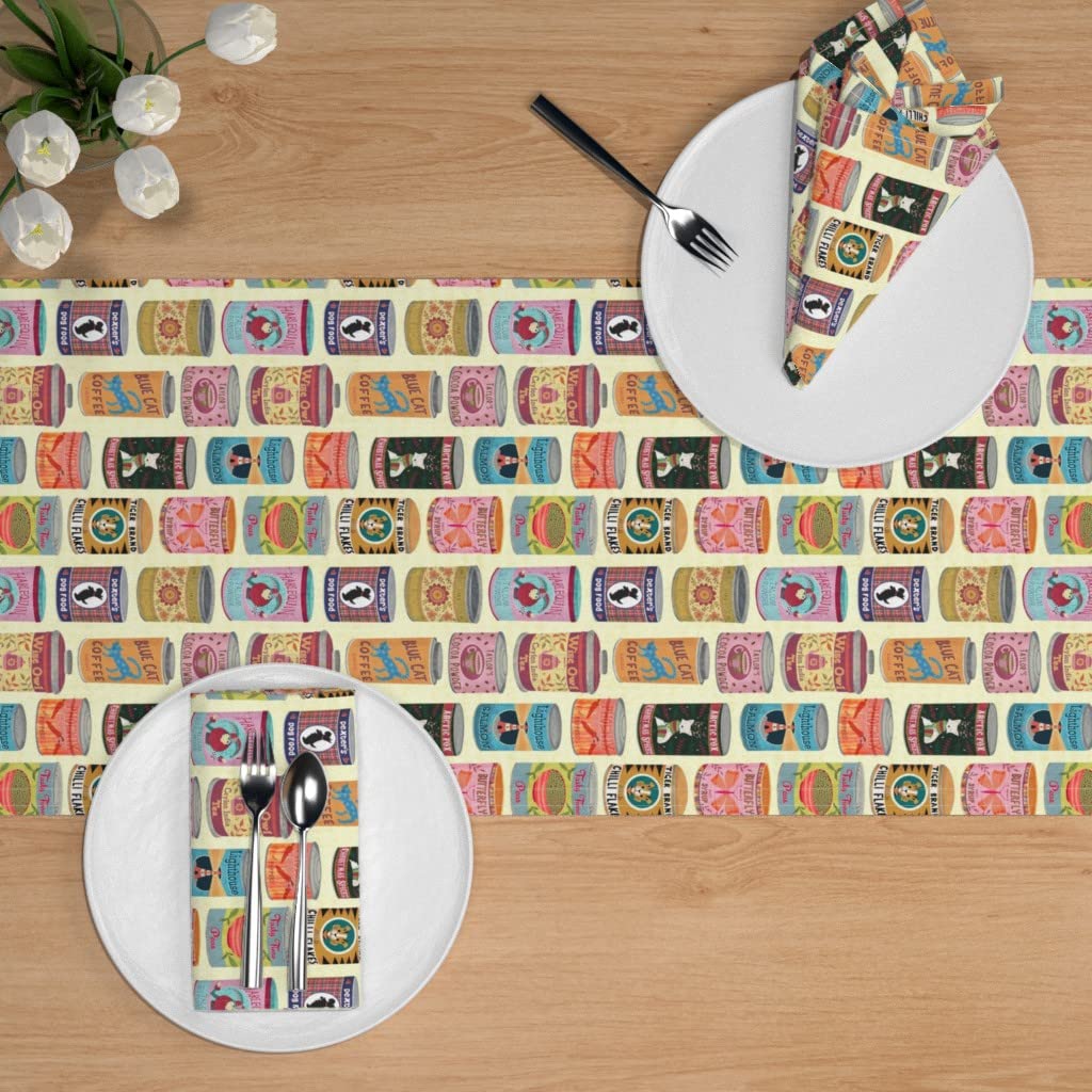 Custom Printed Spoonflower Cotton Sateen Table Runner 108