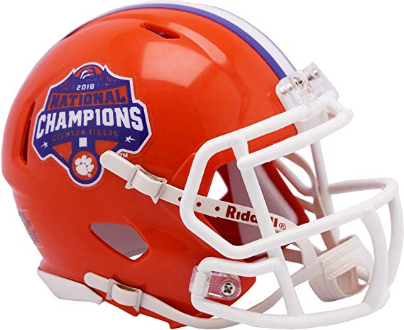 Riddell Clemson Tigers 2018 National Champions Revolution Speed Mini Football Helmet - Collectible Display & Game Room Decor for College Football Fans