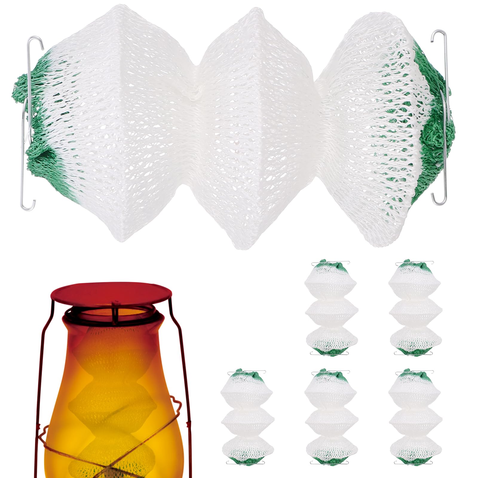 6 Pack Lantern Mantles - 3-Layer Gas Lamp Mantles with 2 Installation Clips, Accordion Shape for Propane & Kerosene Lanterns - Durable Replacement Mantles for Outdoor Camping, Hiking, Backyard Lighting and Emergency Preparedness