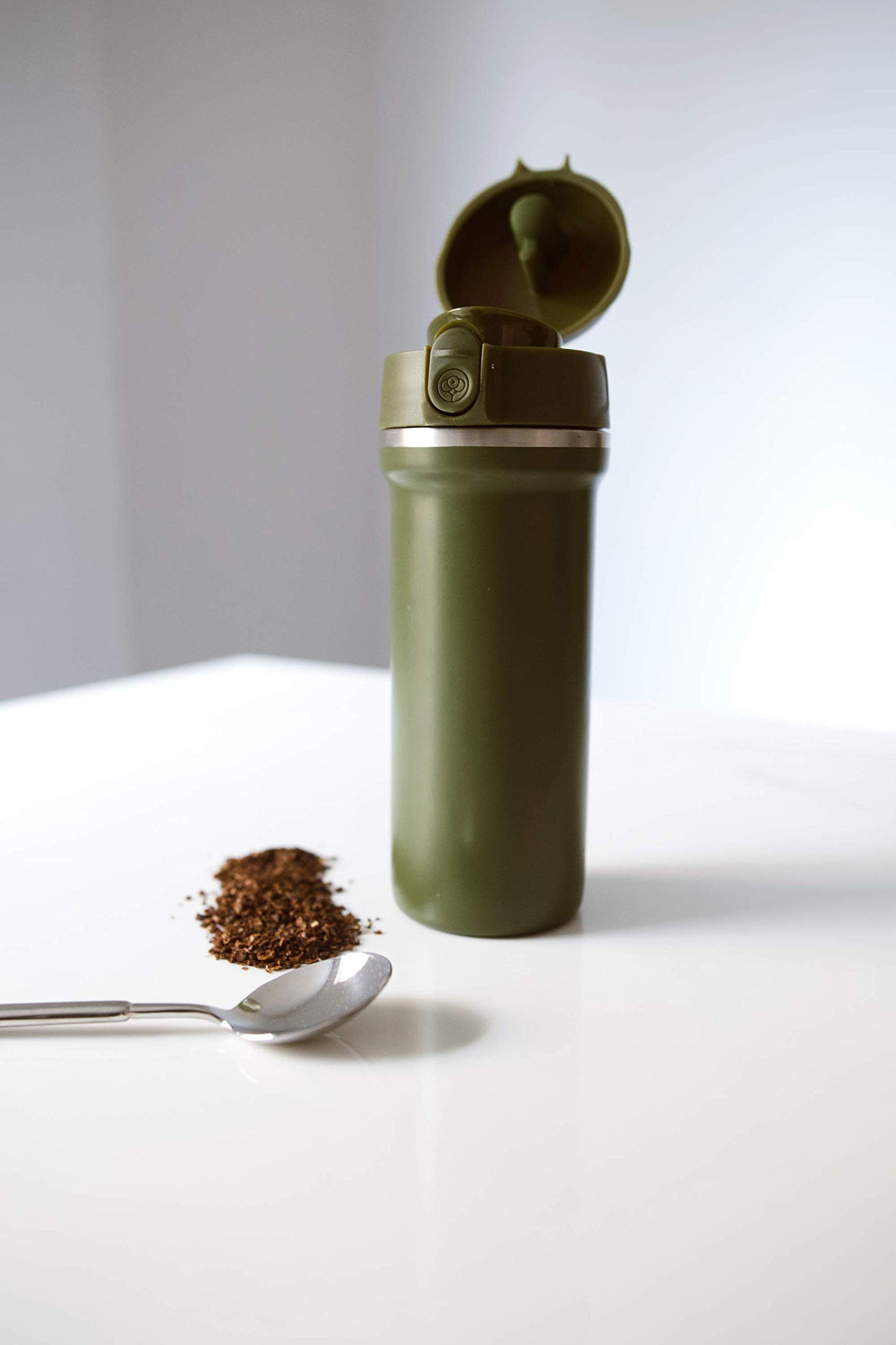 OasisMade GoodBrew - 15oz Insulated French Press Coffee & Tea Maker | Leak-Proof Travel Coffee Press with Grounds Chamber | Perfect for Commuting, Camping, Hiking & Office Use | Stainless Steel Thermal Carafe for Hot Beverages