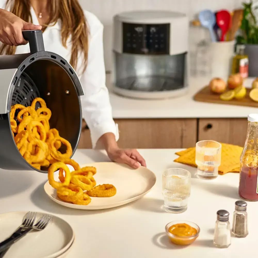Bella-Pro SmartCrisp 8-Quart Digital Air Fryer with Touchscreen - 1700W Nonstick Ceramic Coating, 6 Preset Cooking Functions for Oil-Free Healthy Meals - Large Family Size, Dishwasher Safe - Perfect for Roasting, Baking, Grilling & Reheating Food
