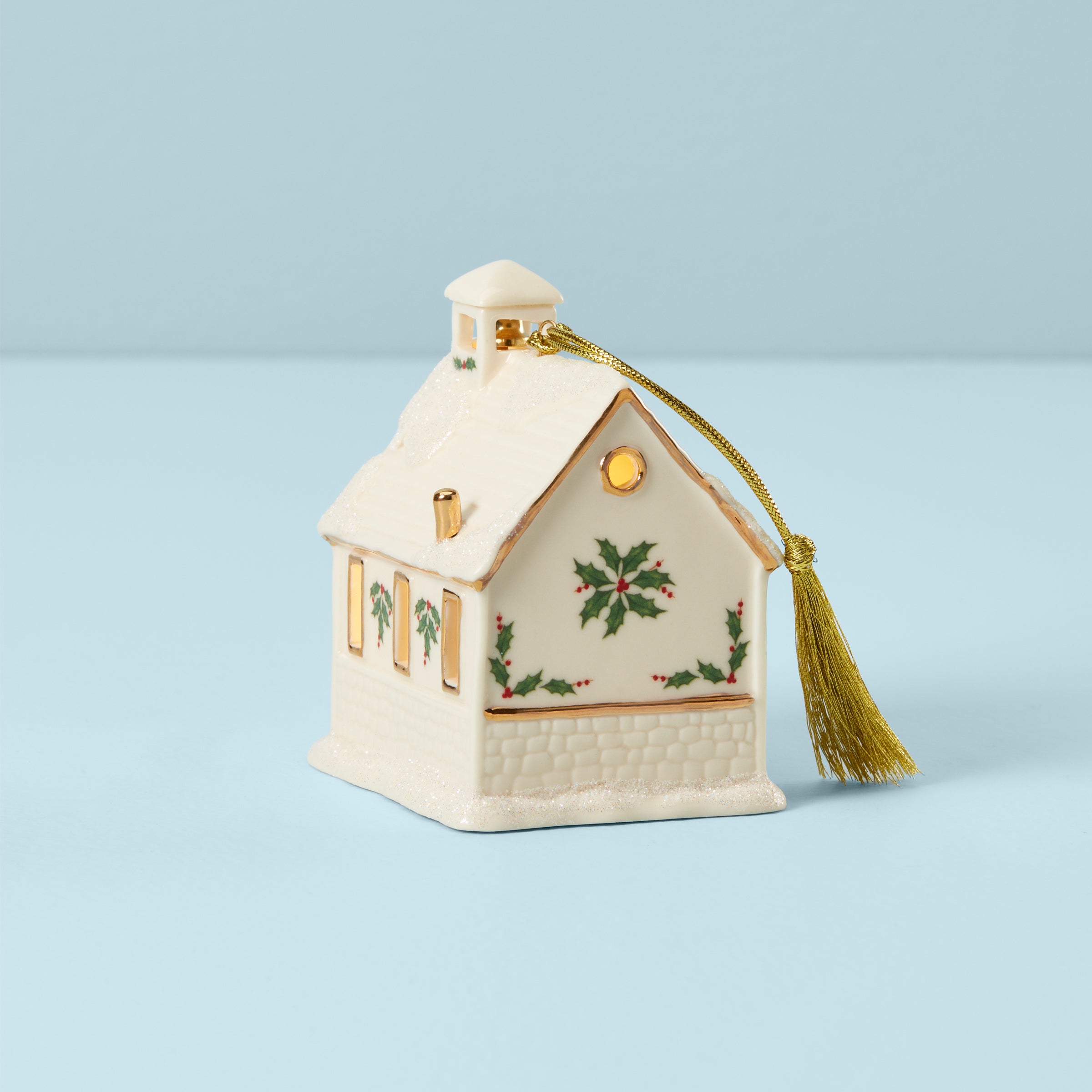 Christmas Village School Lighted Ornament - Miniature Holiday Decor for Christmas Tree, Home & Office Decorations - Perfect for Festive Holiday Displays & Winter Village Scenes