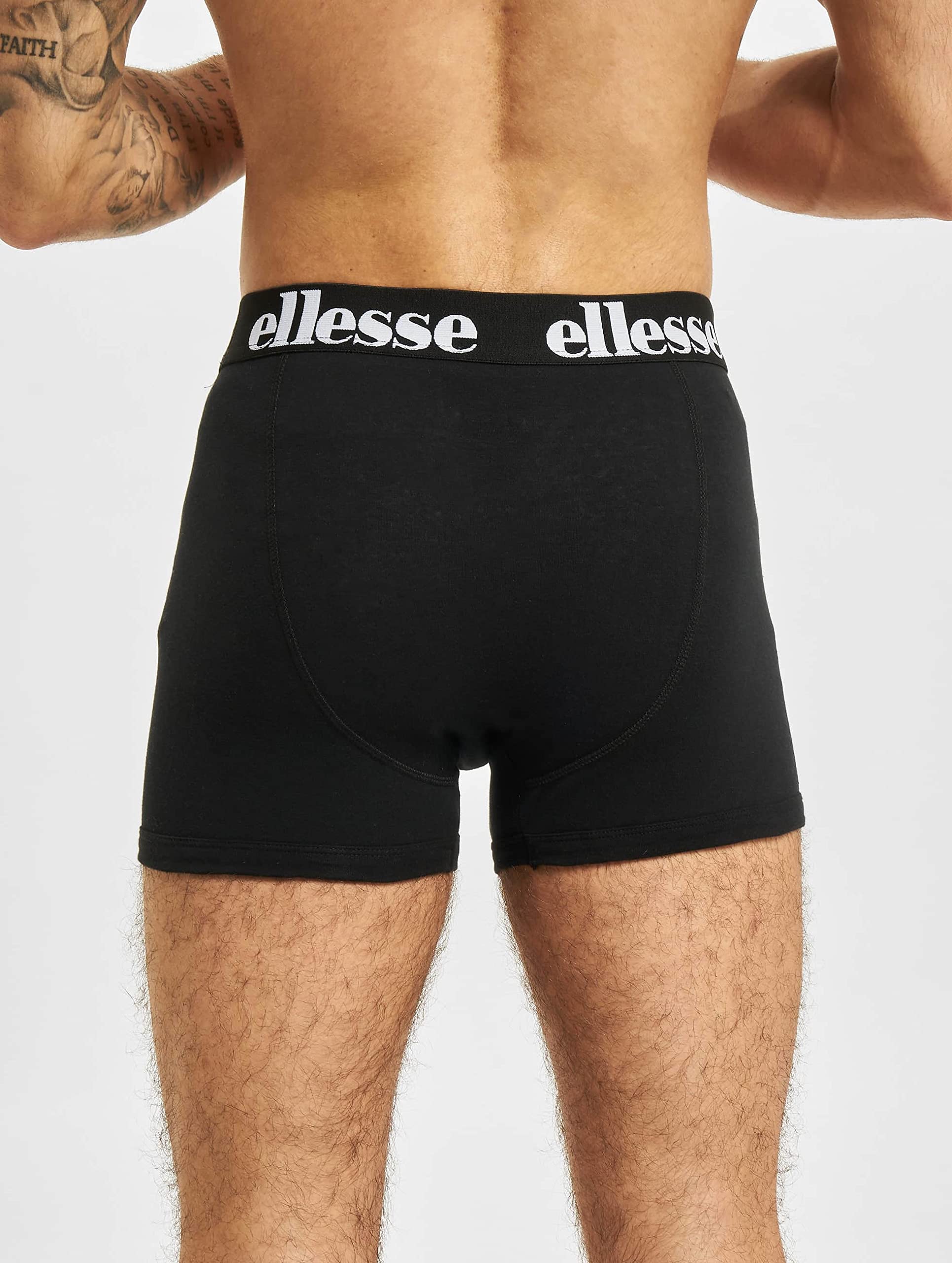 Ellesse Hali Cotton 3-Pack Men's Boxer Briefs - Soft Breathable Underwear for Everyday Comfort & Active Lifestyle | Black