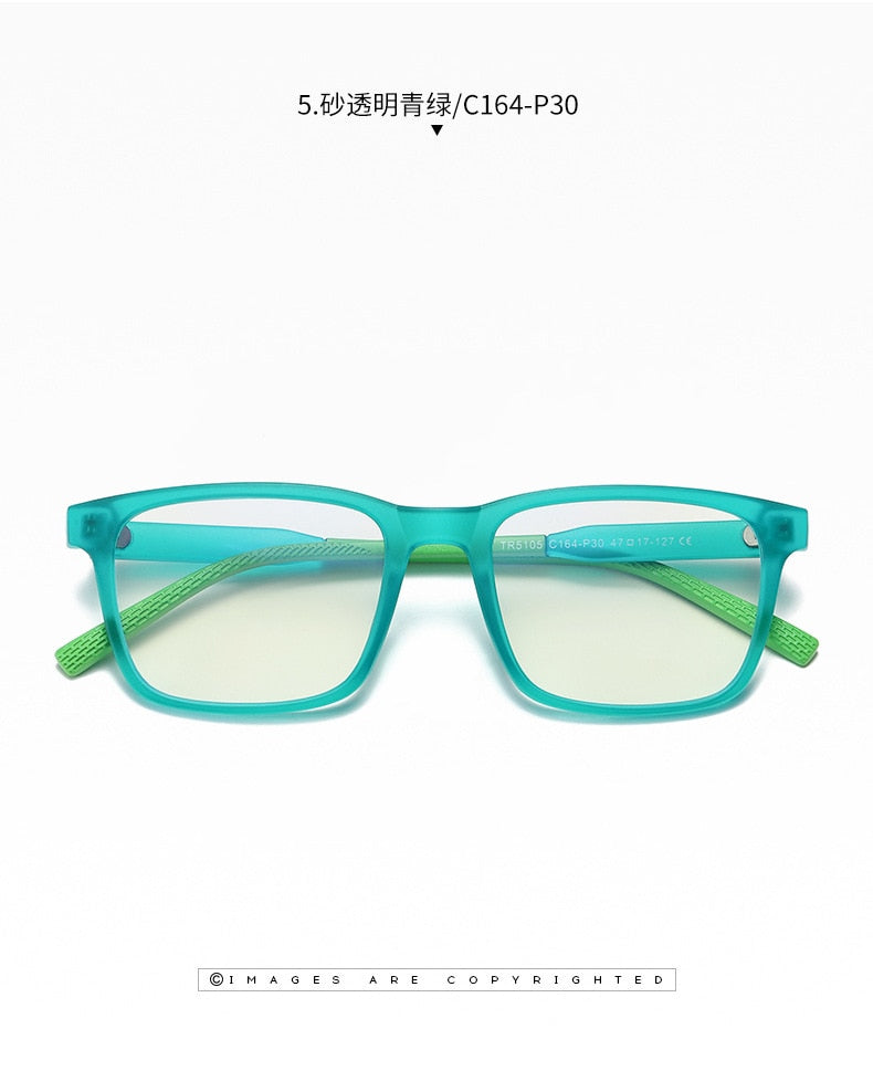 Bclear Kids Square Full Rim Silica Titanium Eyeglasses WD5105 - Durable & Lightweight Children's Glasses for School, Reading & Daily Wear