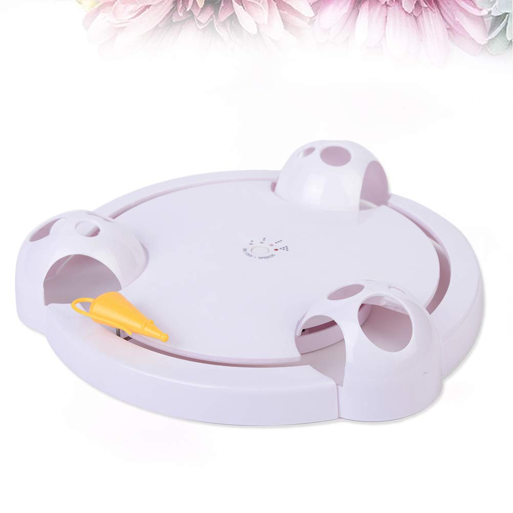 Automatic Rotating Cat Toy - Interactive Electric Teaser Plate with Mice for Play & Exercise | Fun Pet Toy for Indoor Cats | Great for Playtime, Training & Stimulation