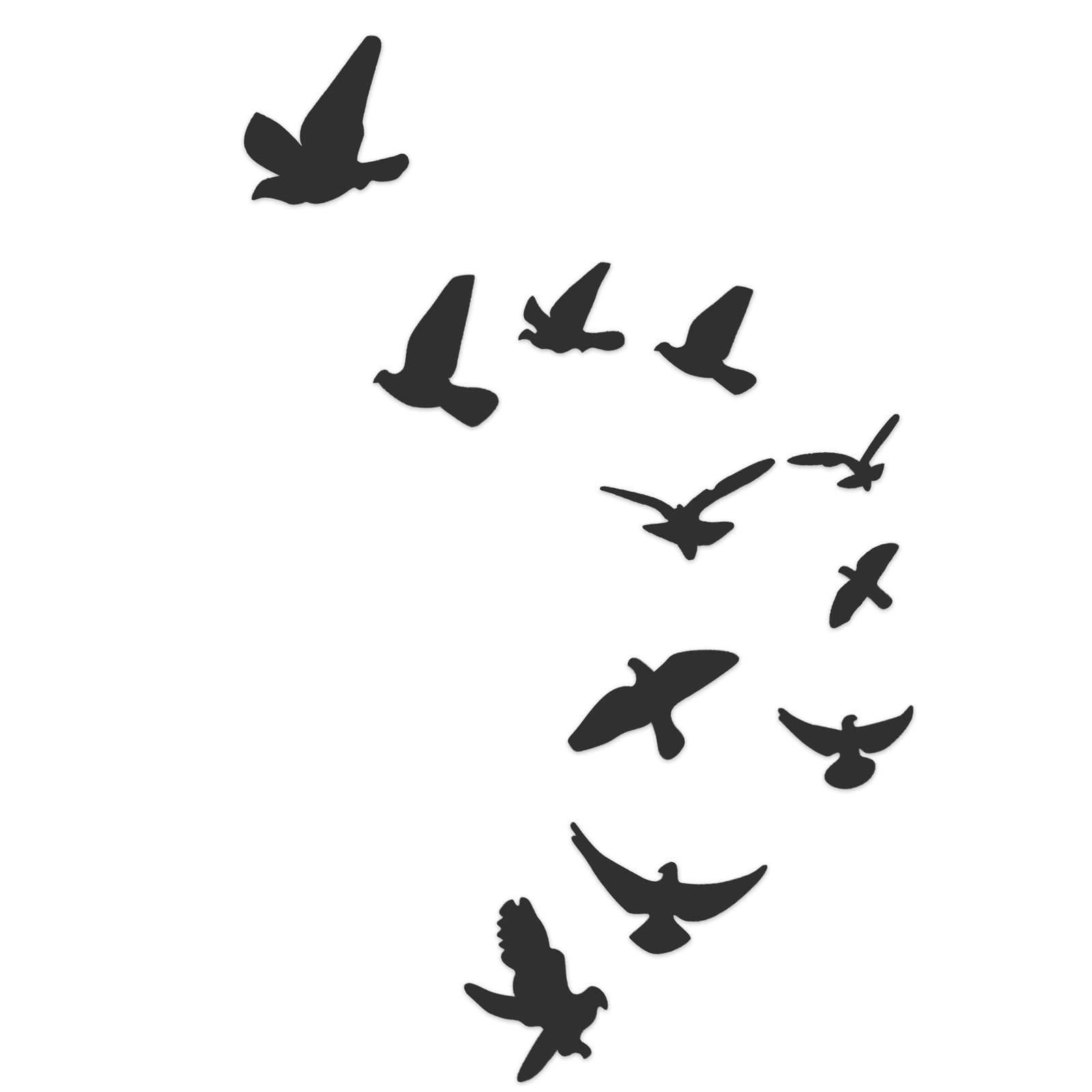 Flying Birds Wall Decals - Black Bird Shape Mirror Wall Stickers for DIY Home Decor | Perfect for Living Room & Bedroom Wall Art | Easy Peel & Stick Decoration