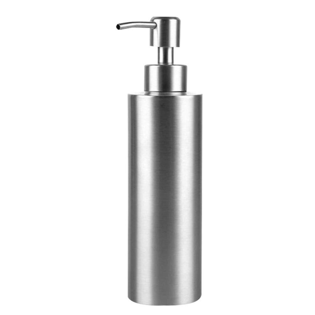 Yardwe 250ml Stainless Steel Soap Dispenser - Rust Proof Pump Bottle for Kitchen & Bathroom | Hand Soap Dispenser for Sink Countertop | Elegant Silver Finish | Perfect for Home, Office, and Restaurant Use