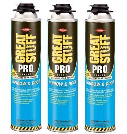 Great Stuff Pro Window and Door 20oz Expanding Foam Sealant (3-Pack) - Air & Water Barrier for Energy Efficiency - Perfect for Home Insulation, Weatherproofing & DIY Projects