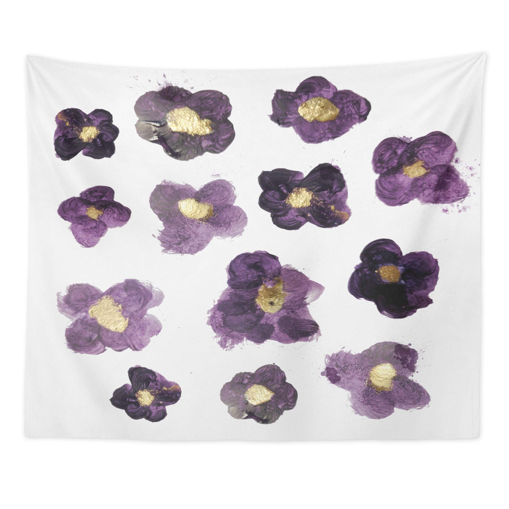 Oliver Gal Artist Co. 'Her Garden Amethyst' Abstract Wall Tapestry - 80x68 Inches Purple & Gold Bohemian Home Decor | Perfect for Living Room, Bedroom, Dorm or Wedding Backdrop