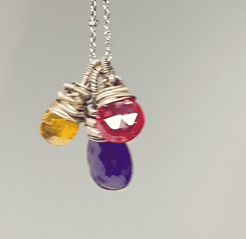 Natural Amethyst Red Topaz Tourmaline Coiled Gemstone Pendant Necklace for Women - Elegant Boho Jewelry for Parties, Weddings & Everyday Wear