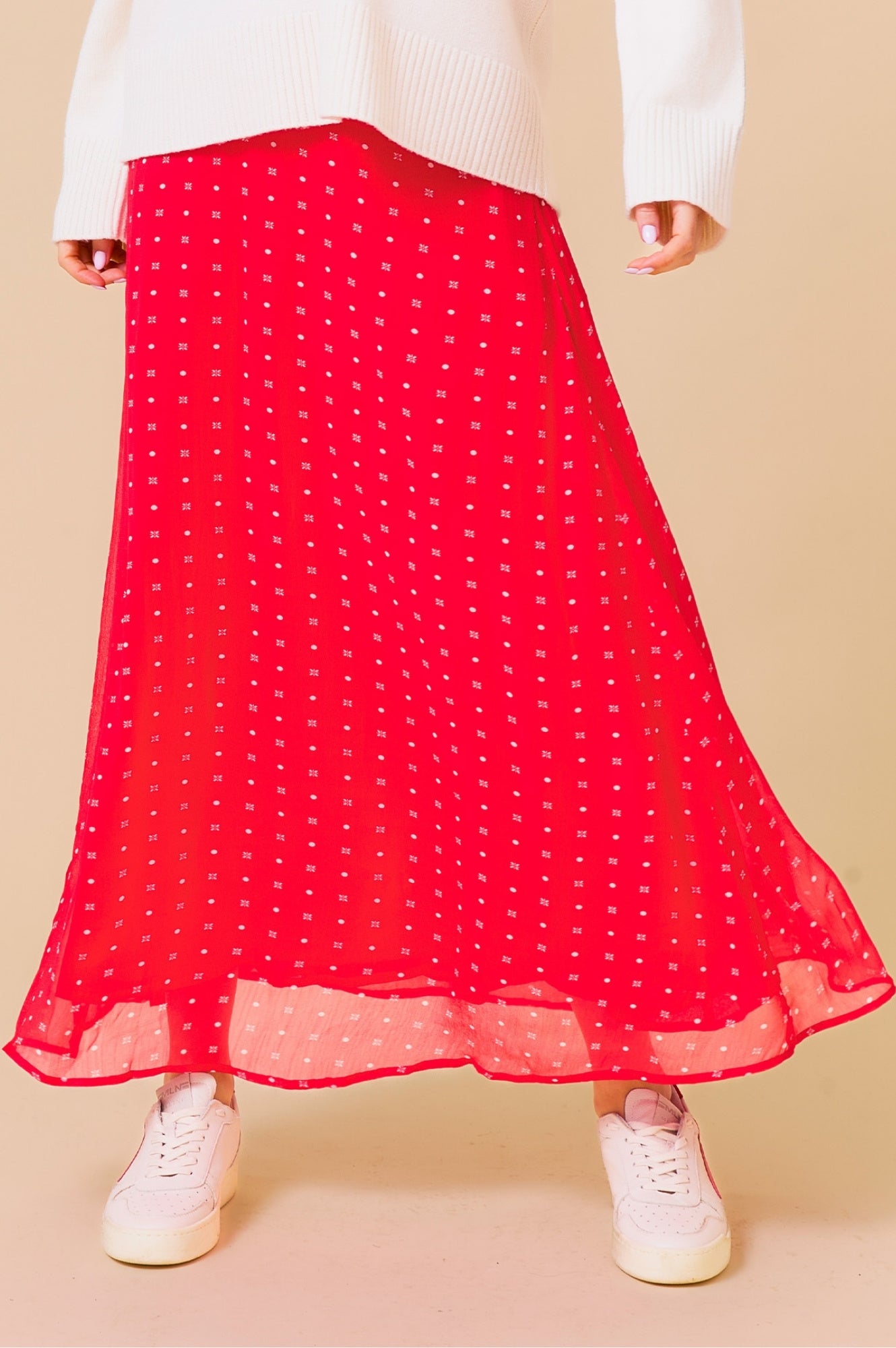Kate Skirt | Polka Dot Red/White Floral Summer Dress | Perfect for Beach Vacation, Party & Casual Wear