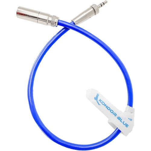 Kondor Blue Mini XLR Male to Locking 3.5mm Stereo Cable for BMPCC 6K & 4K Cameras - High Quality Audio Connection for Filmmaking & Vlogging (Blue)