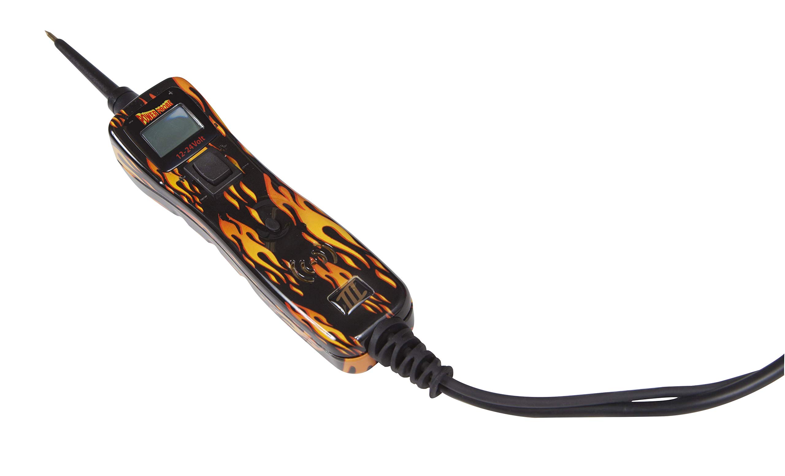 Power Probe III Clamshell - Fire (PP3CSFIRE) Automotive Diagnostic Test Tool | Digital Volt Meter | AC/DC Current Resistance Circuit Tester for Car Repair & Electrical Troubleshooting | Ideal for Mechanics & DIY Enthusiasts