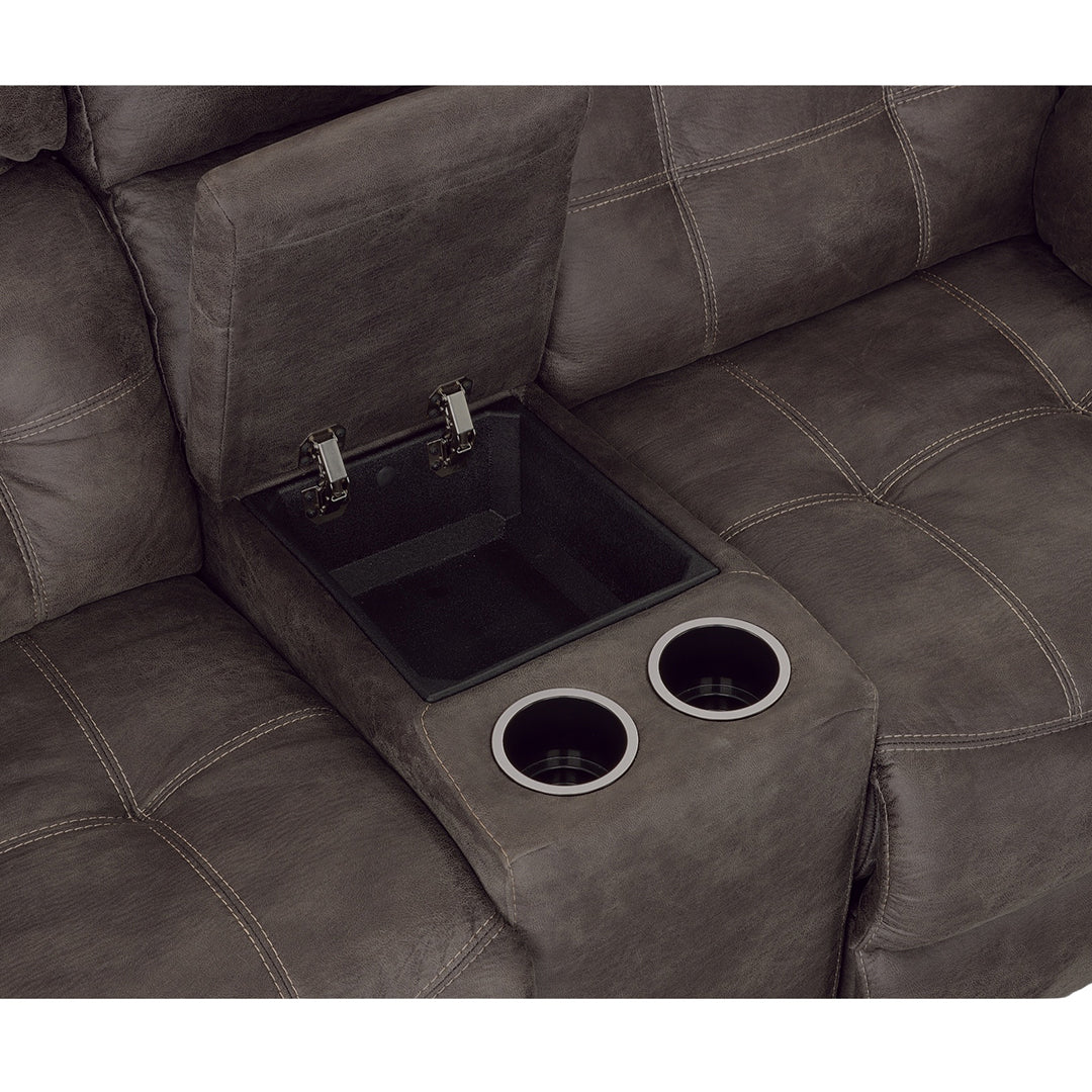 Frontier Reclining Console Loveseat - Comfortable Reclining Sofa with Cup Holders & Storage | Perfect for Living Room, Home Theater & Small Spaces