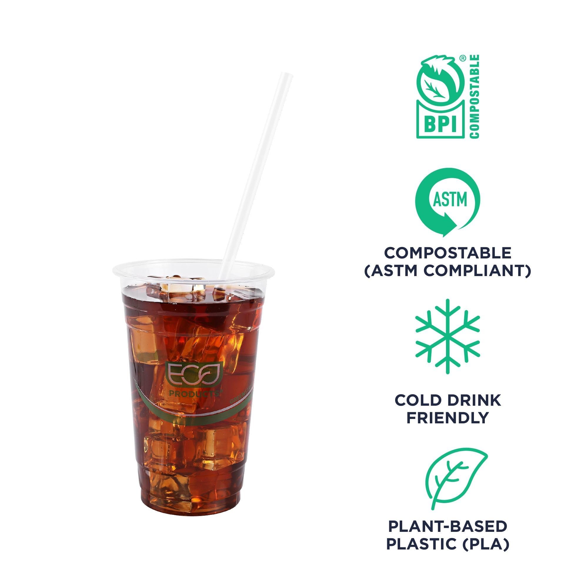 Eco-Friendly Compostable PLA Plastic Straws - 9.5