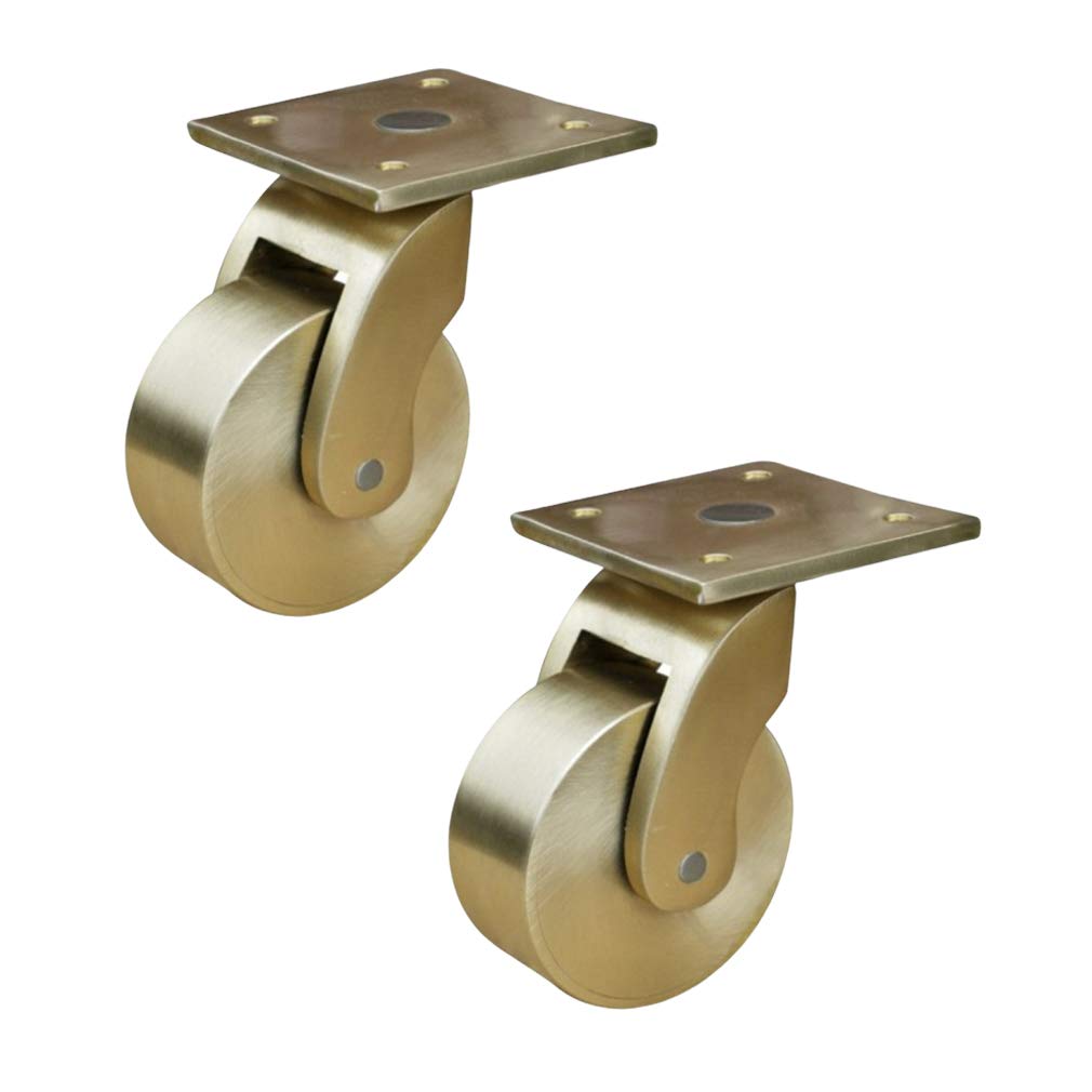 Premium 60mm Solid Brass Castor Wheels - 360° Swivel Furniture Casters for Smooth Rolling, No Scratches & Silent Operation - Heavy Duty Replacement Casters for Sofa, Chair, Table (2-Pack) - Perfect for Living Room, Office & Home Furniture Mobility