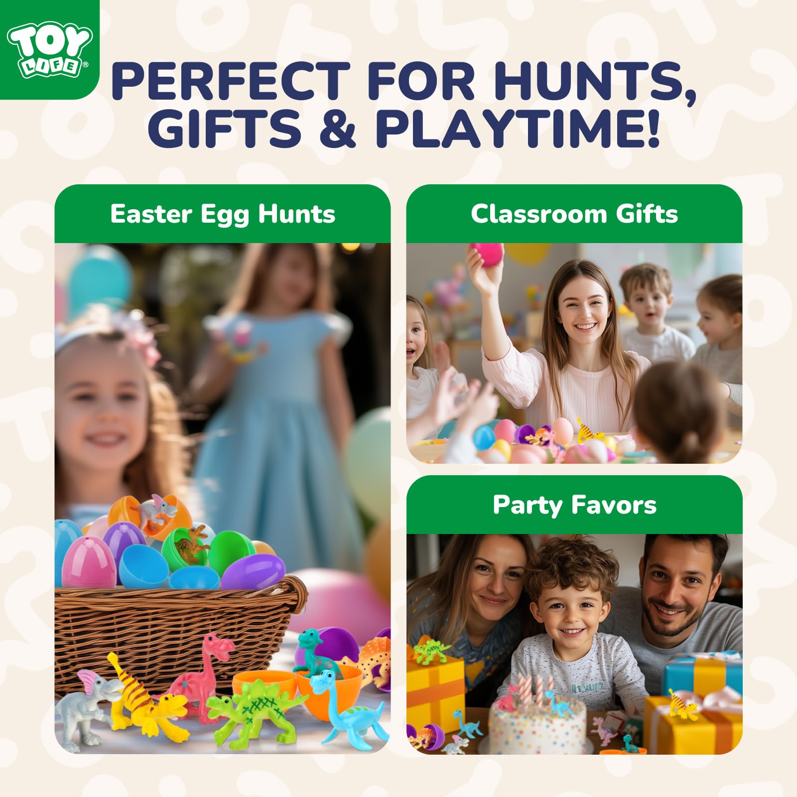 Dinosaur Easter Egg Fillers for Kids - 30 Pack Easter Party Favors, Basket Stuffers & Goodie Bag Fillers | Easter Egg Hunt Toys, Toddler Gifts for Easter Celebrations & Spring Festivities