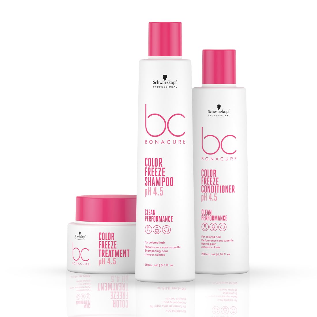 Schwarzkopf Professional Bonacure Color Freeze Hair Care Combo for Colored Hair - pH 4.5 Shampoo (1000ml), Conditioner (1000ml) & Treatment (200ml) | Sulfate-Free, UV Protection & Color Lock System | Perfect for Damaged, Bleached or Dyed Hair at Home or Salon Use