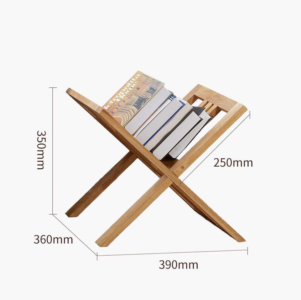 Solid Wood Floor Magazine Rack - V-Shaped Stand Storage Shelf for Books, Newspapers & Magazines - Modern Home Office Decor for Living Room, Bedroom & Study