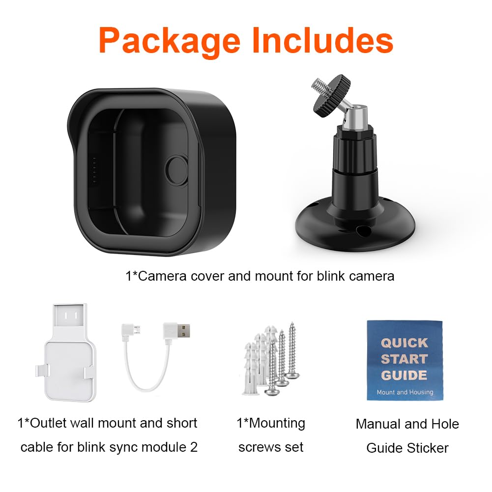 Blink Camera Wall Mount for Blink Outdoor (4th Gen & 3rd Gen) - Weatherproof Protective Housing, 360° Adjustable Security Camera Mount - Perfect for Home Surveillance & Outdoor Monitoring (Black)