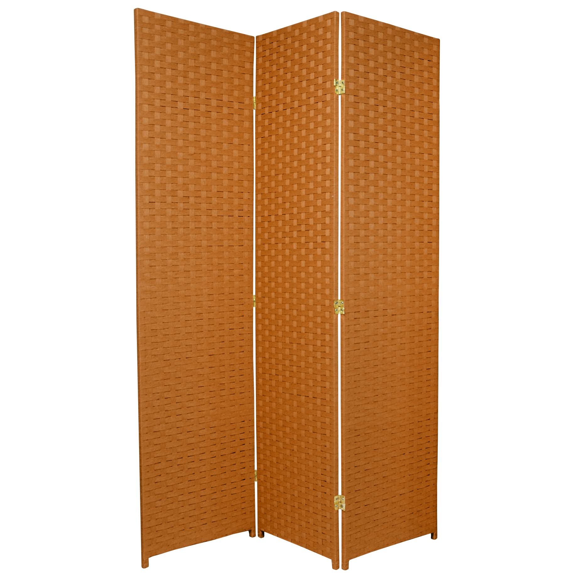 6 ft Tall Red Woven Fiber Lantern - Rust Color 3 Panel Room Divider for Home Decor, Asian Style Partition & Event Backdrop | Perfect for Living Room, Wedding, Restaurant & Festival Decorations