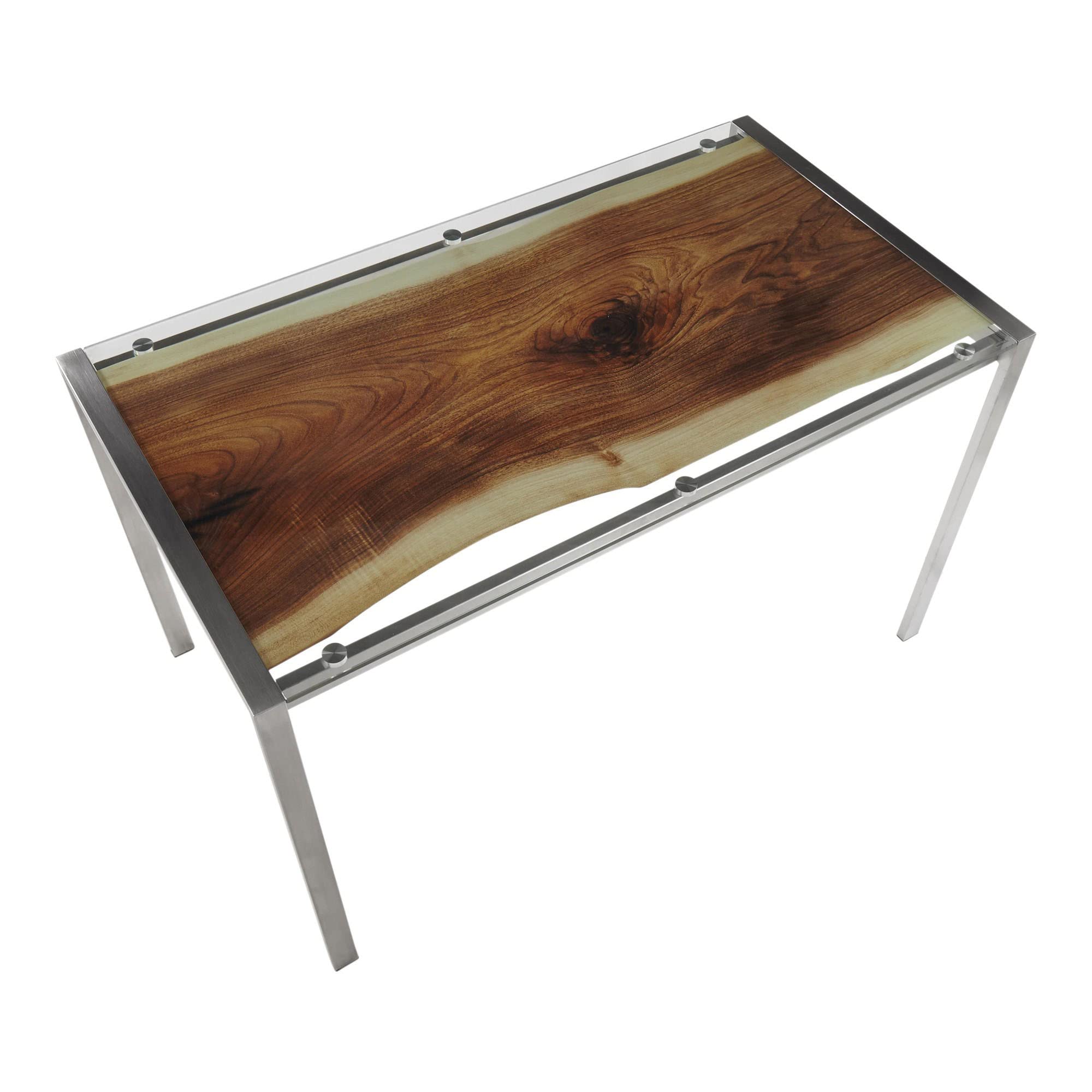 LumiSource Live Edge Dining Table - 6-Person Rectangle Kitchen Table with Natural Wood Finish | Perfect for Small Spaces, Breakfast Nooks & Cozy Dining Areas