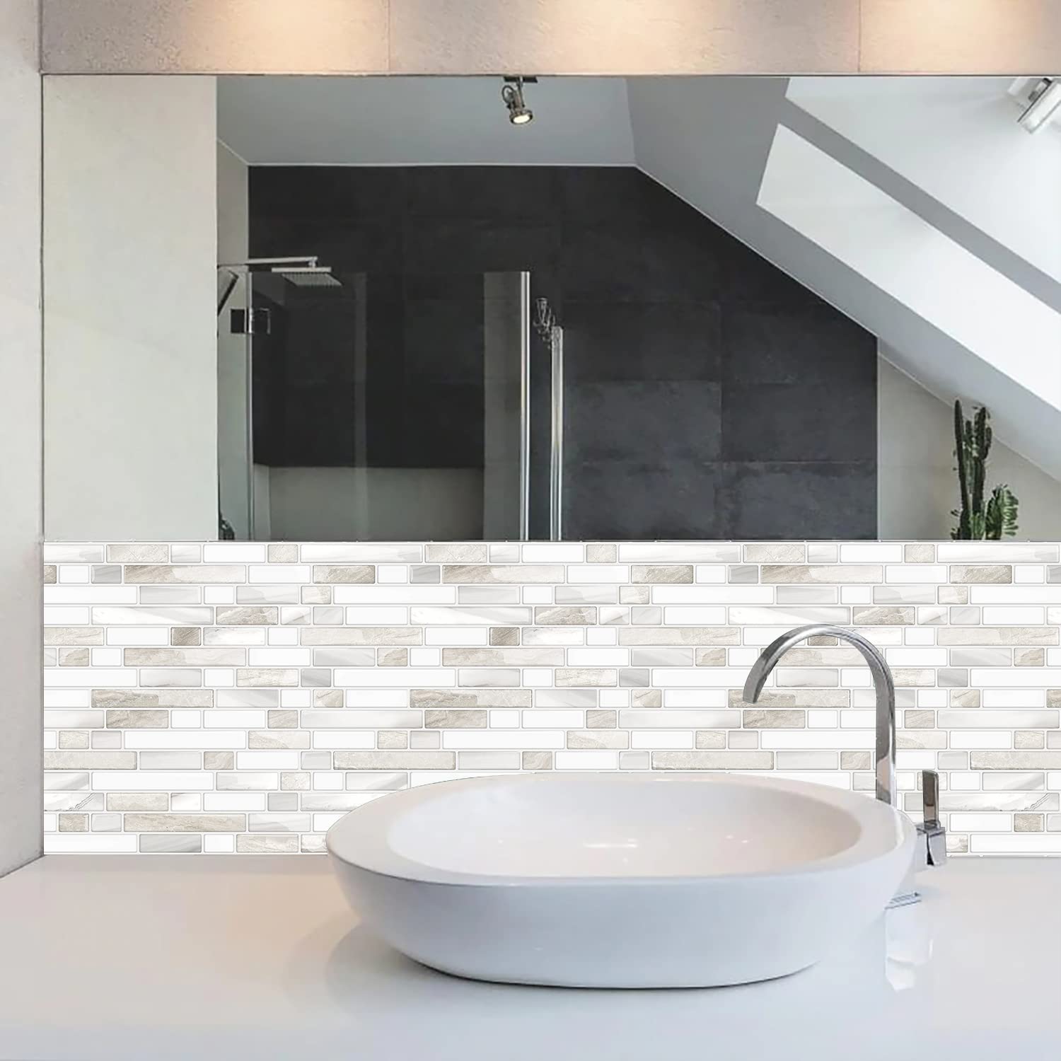 STICKGOO Thicker Design Peel and Stick Tile Backsplash - 12”×12” Self Adhesive Kitchen & Bathroom Backsplash - Easy Installation for Walls, Countertops, and Cabinets
